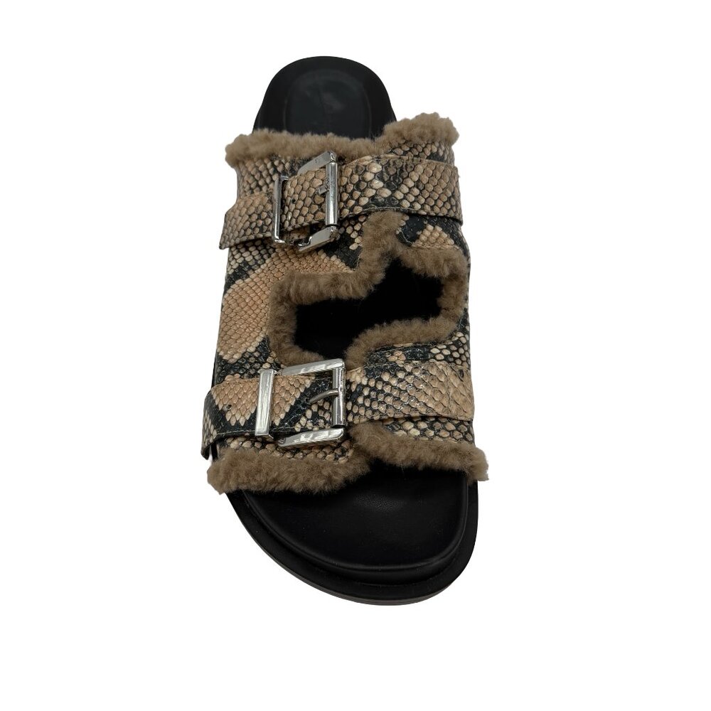 Aerosoles Olivia Snakeskin Platform Sandals Fur Lined Size 11 - Picture 2 of 10